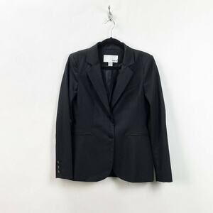 Bar III 4 Womens Black Pinstriped Career Blazer